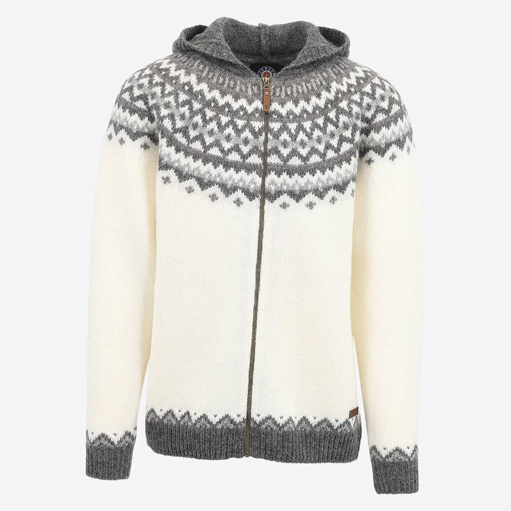 Skjaldbreiður wollpullover mit kapuze